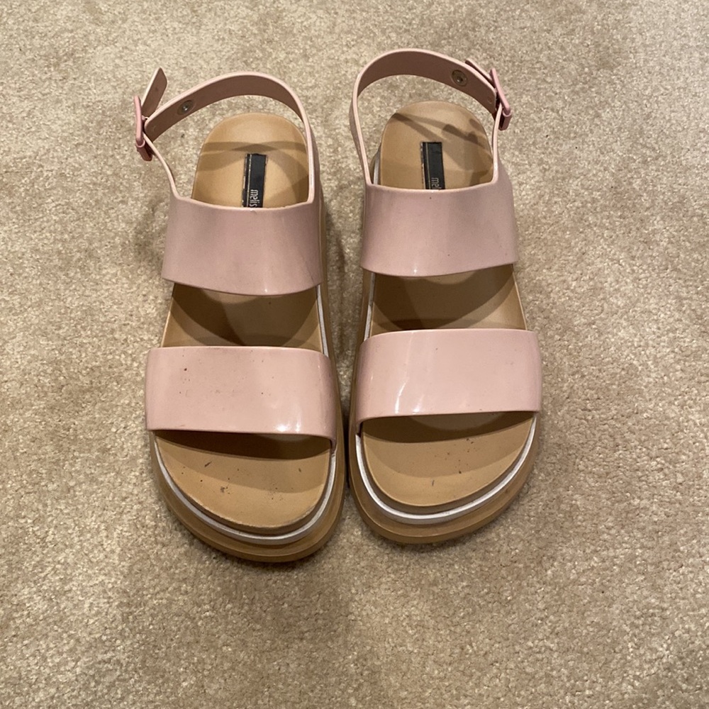 Melissa platform shiny sandals in pink - Picture 2 of 2